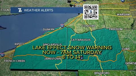 Lake Effect Snow Warning for Cattaraugus, Chautauqua counties