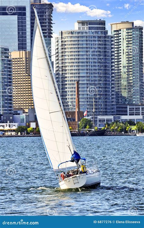 Sailboat in Toronto harbor stock photo. Image of sailboat - 6877276