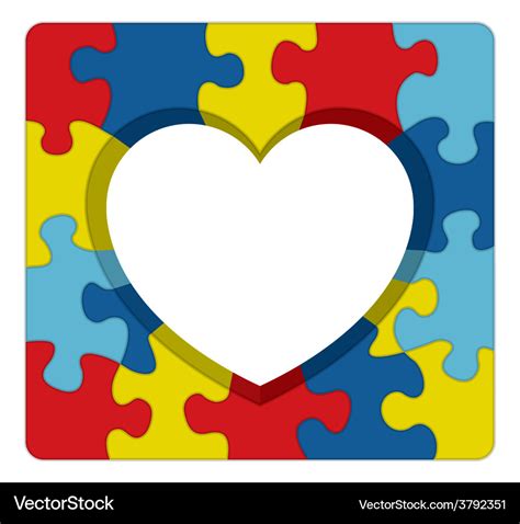 Autism Awareness Heart Puzzle Royalty Free Vector Image