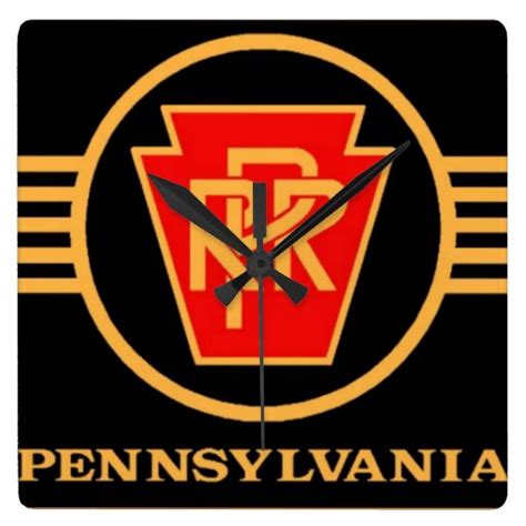 Pennsylvania Railroad Logo, Black & Gold Square Wallclock | Zazzle