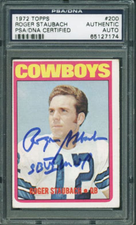 Lot Detail - 1972 Topps Roger Staubach Signed Rookie Card with "SB VI ...