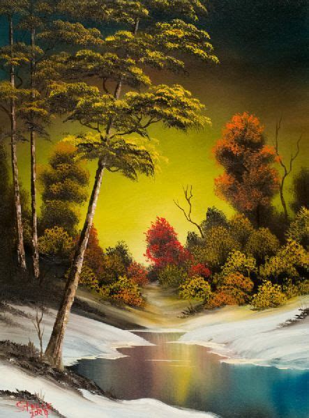 bob ross golden sunset painting for sale | Bob ross paintings, Bob ross art, Landscape paintings