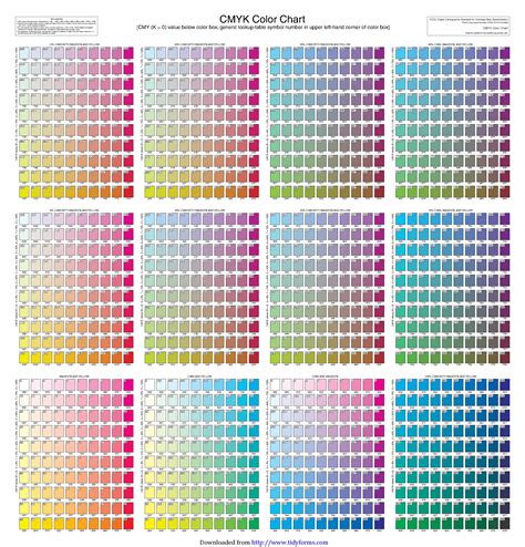 Cmyk Color Chart - PDFSimpli