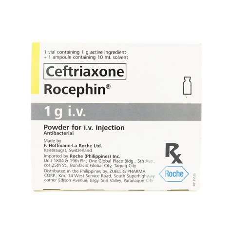 Buy Rx: Rocephin I.V. 1 g Vial Online | Southstar Drug