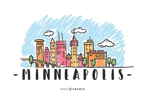 Minneapolis Silhouette Skyline Vector Download