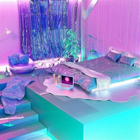 Interior Design 💦@rubyrubygloom | Girl bedroom designs, Neon bedroom, Aesthetic bedroom