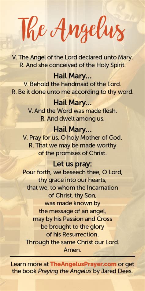 Angelus Prayer Card Printable - Best FREE Printable