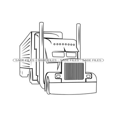 Truck Outline 7 SVG, Truck SVG, Trucking Svg, 18 Wheeler, Tr - Inspire ...