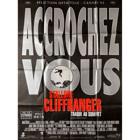 CLIFFHANGER French Movie Poster - 47x63 in. - 1993 Adv.