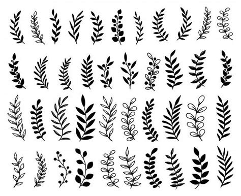 Premium Vector | Hand drawn tree branches and leaves set | Como ...