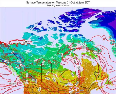 Canada Surface Temperature on Monday 11 Nov at 7pm EST