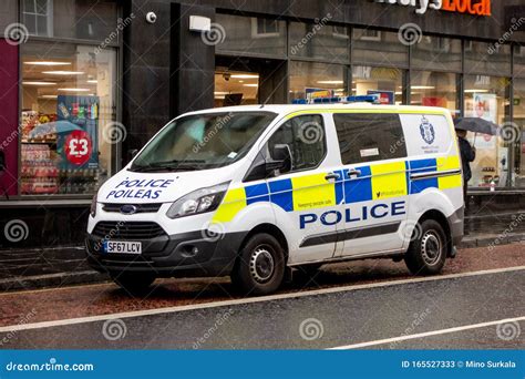 White Ford Transit Custom Van Of The Police Scotland On A Patrol ...