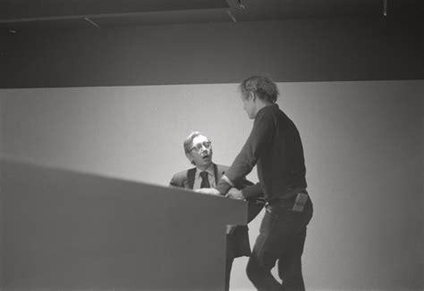 Arthur Drexler and Will Insley installing the exhibition, "Will Insley ...