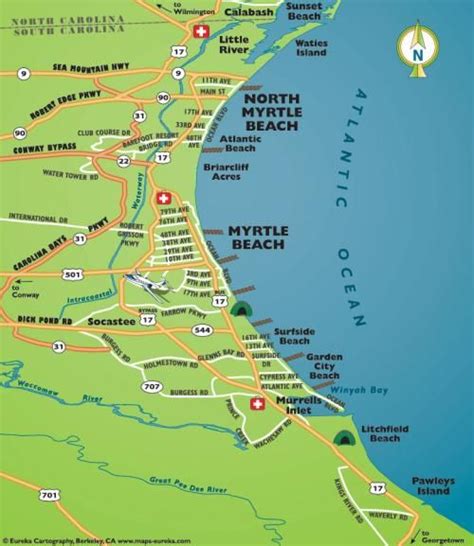 Map Of Myrtle Beach Area - Ailina Laurette