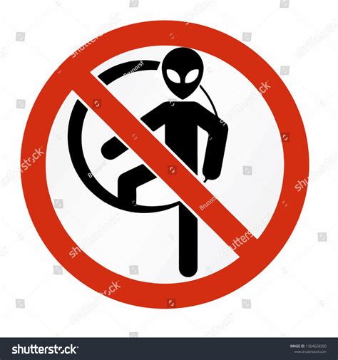 No Aliens Sign Isolated On White Stock Vector (Royalty Free) 1364628350 ...