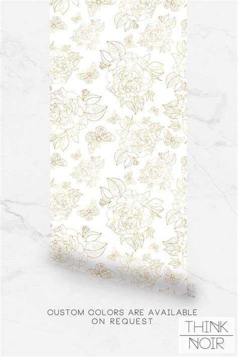 Yellow Peony Self Adhesive Wallpaper / Floral Removable or - Etsy