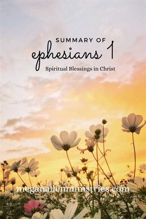 Summary of Ephesians 1 - Spiritual Blessings in Christ - Megan Allen Ministries