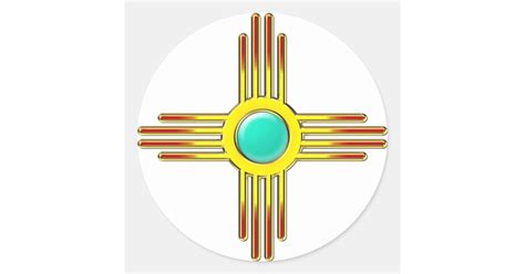 Zia sun - Zia Pueblo - strength symbol Classic Round Sticker | Zazzle.com