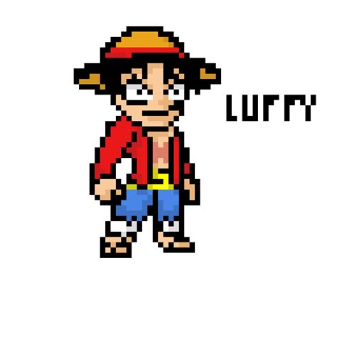 Pixel Luffy 8px grid : PixelArt