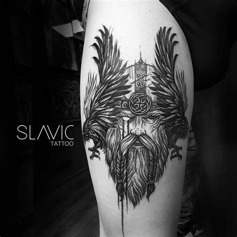 SLAVIC tattoo on Instagram: “Thank you so much @jbspeakr.cc ! Odin and his Ravens - Huginn and ...