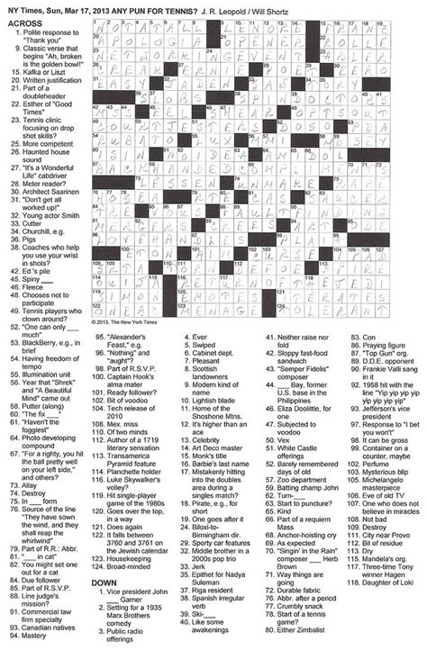 NYT Sunday Puzzle - March 17, 2013 | Click here to read abou… | Flickr