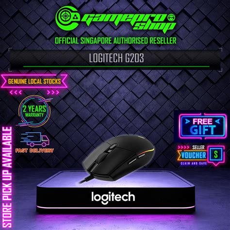 [Free Gift] Logitech G203 Lightsync RGB Wired Gaming Mouse Black (2Y) – 910-005790 – GamePro Shop