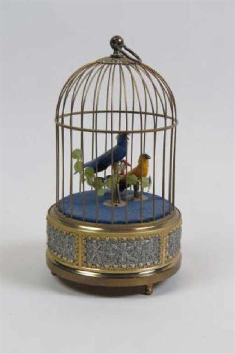 Mechanical Singing Bird in Cage Music Box,