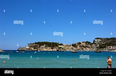 Port de Soller beach Stock Photo - Alamy