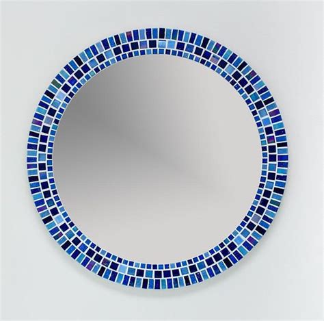 Mosaic Wall Mirror Round Mirror in Blue Bathroom Mirror - Etsy UK ...