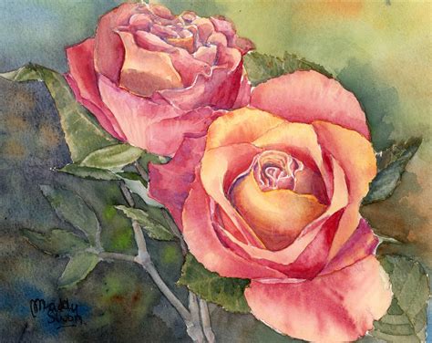 Red Roses, original watercolour painting by MaddySwan on DeviantArt