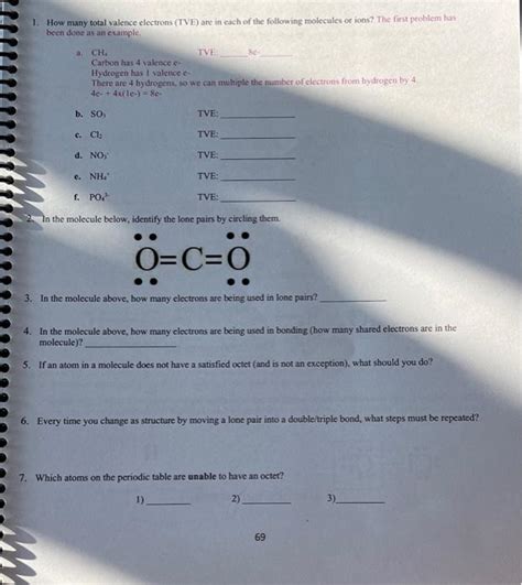 Solved 1. How many total valence electrons (TVE) are in each | Chegg.com