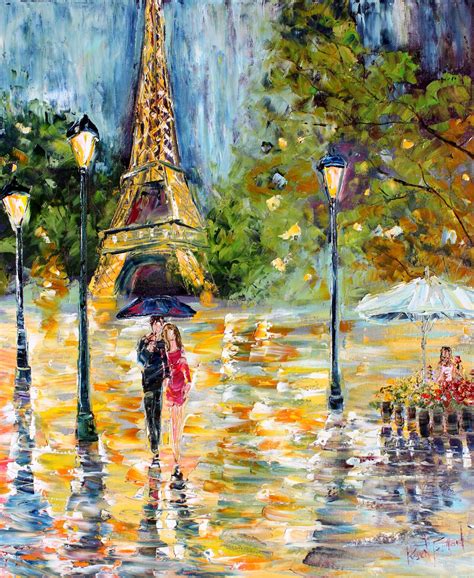 Palette Knife Painters, International: Original oil painting Paris Rain ...