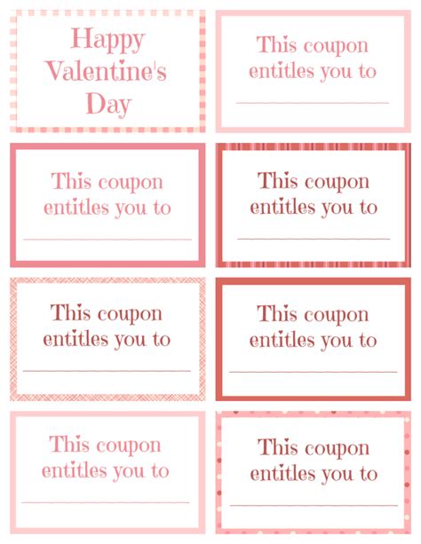 Printable Valentine Coupon Book for Kids