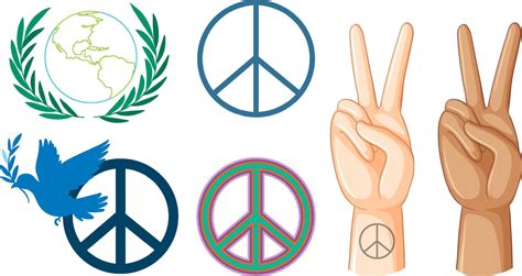 Set of different peace symbols 10519655 Vector Art at Vecteezy