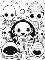 Premium Photo  Coloring Page Line Art aliens hiding sketch template