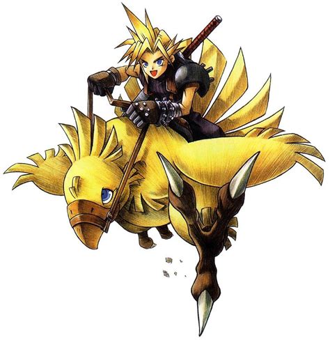 Cloud riding Chocobo Art (Final Fantasy VII) | Final fantasy vii, Final fantasy art, Final fantasy