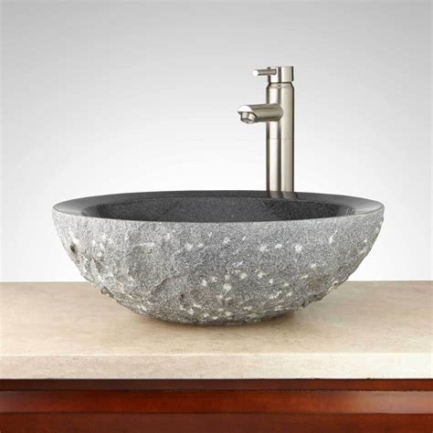 Round Chiseled Granite Vessel Sink | Natural Stone Creations