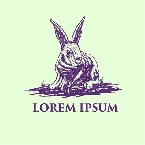 Premium Vector | Logo rabbit style vintage hand drawn vector