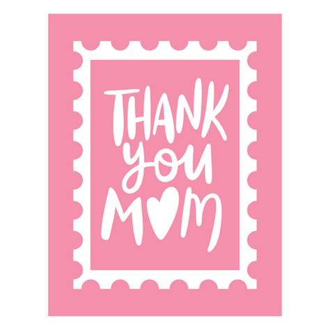 Thank You Mom Card PNG & SVG Design For T-Shirts