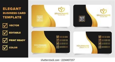 Gold Business Card Design Template Editable Stock Vector (Royalty Free) 2234407257 | Shutterstock