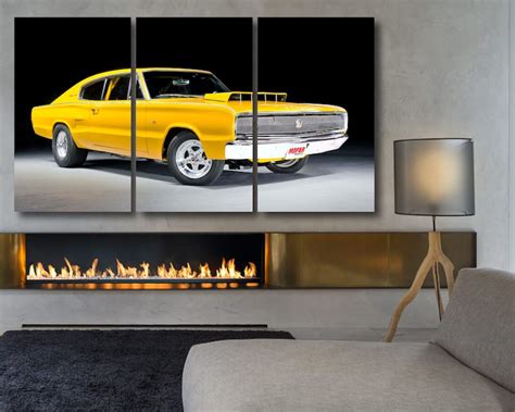 Dodge Charger Wall Art Yellow Dodge Canvas Print Classic Dodge | Etsy