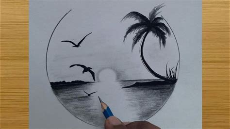 How To Draw A Sunrise Pencil