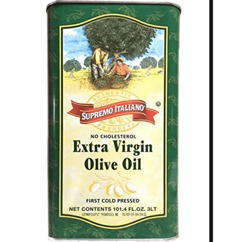 Extra Virgin Olive Oil Cold Pressed One Tin 3 Liters by Supremo Italiano Brand - Walmart.com ...