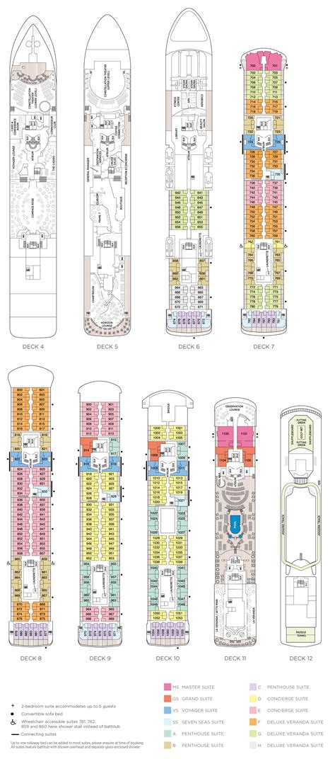 Deckplan - Decks & Infos - Seven Seas Voyager