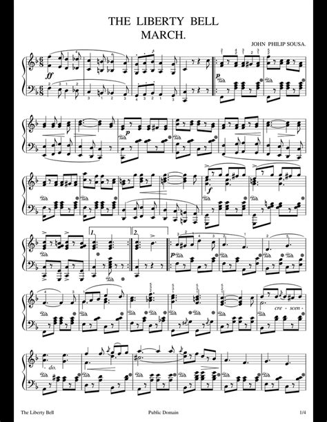 The Liberty Bell March - John Philip Sousa - 1893 sheet music for Piano download free in PDF or MIDI