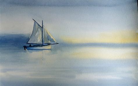 Boat sunset painting #7002734