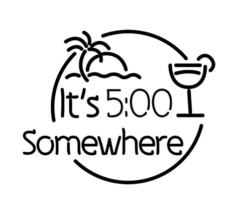 Can Cooler Graphics Its 5 O'clock Somewhere SVG PNG - Etsy Australia