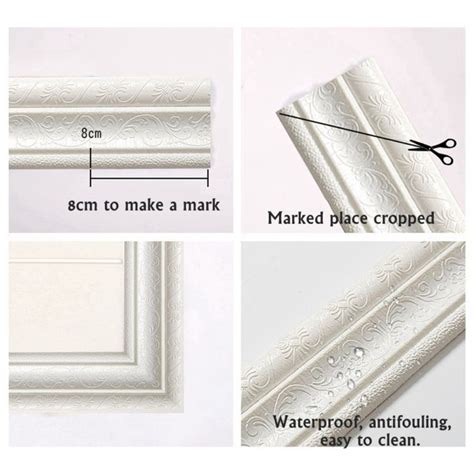 Manfiter Self Adhesive Flexible Foam Molding Trim, 3D Sticky Decorative Wall Lines Wallpaper ...