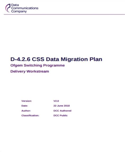 4+ Migration Project Plan Templates - PDF