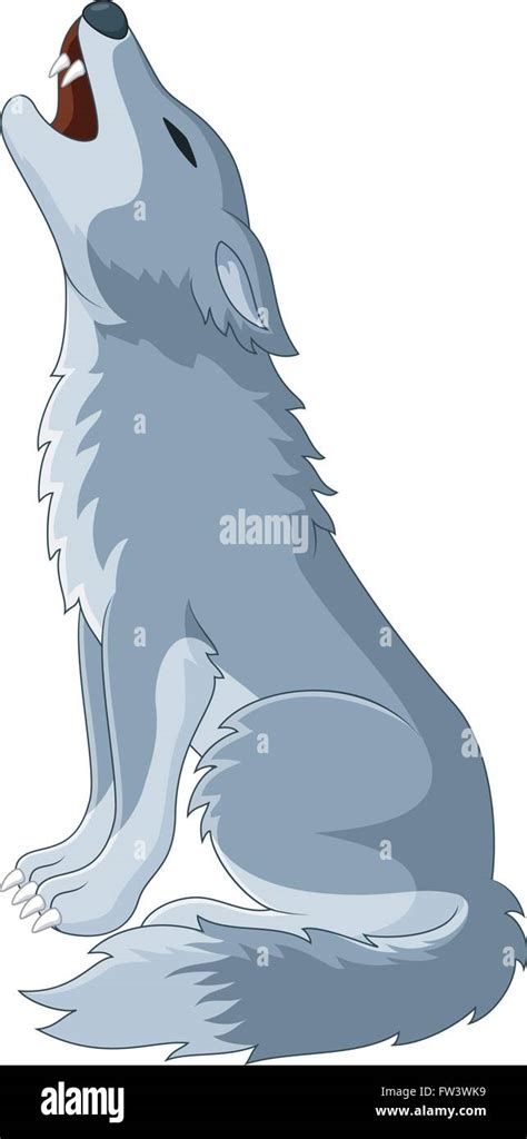 Cartoon Wolf howling Stock Vector Image & Art - Alamy